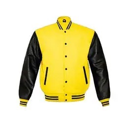 Veste universitaire en cuir véritable pour hommes, manches en laine mélangée, veste Letterman en toile faite par des experts de Jinah, au prix de gros - Product Image 4