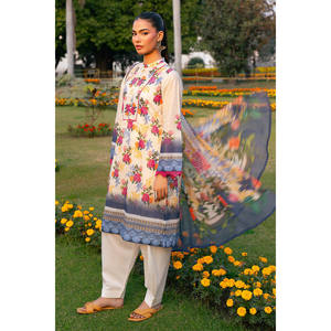 Traje de 3 Piezas para Mujer con Estampado Floral y Dupatta de Chifón SD-52164 - Product Image 4
