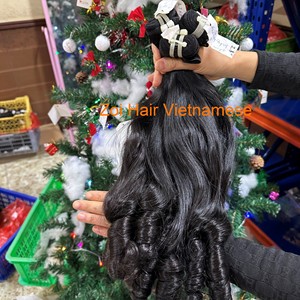 Productos para el cabello vietnamitas Cabello crudo vietnamita Rizo hinchable Paquetes de cabello humano con cierre de encaje Conjunto de encaje Rizado Suave - Product Image 1