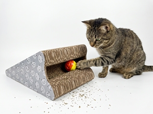 Cardboard Cat Scratcher Ramp "<b>Slide</b> with Ball #1" with Catnip - Product Image 3