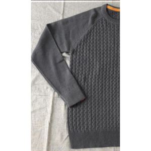 Suéter de Hombre con Cuello Alto, Tejido a Crochet, de Algodón/Acrílico, Manga Larga Raglán, Calibre 7 - Product Image 2