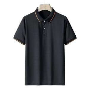 Polo de color personalizado liso para hombre, camiseta de mezcla de algodón informal de manga corta con cuello, ropa informal perfecta - Product Image 6