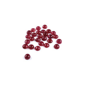 Rubí Natural de Bangkok de Alta Calidad, Gema Suelta Calibrada, Corte Brillante, 6mm y 7mm, Cabujón Redondo Pulido, Gema Roja - Product Image 1