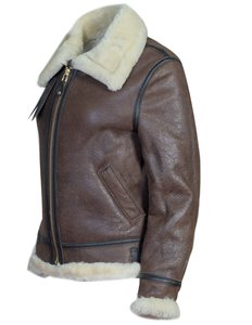 Women Genuine Leather <b>Jacket</b> 100% Sheep Thin Vintage Sherpa Leather Coat <b>Lining</b> Unisex Premium Quality Low MOQ Short Length - Product Image 4