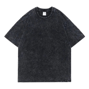 Camiseta lavada con ácido para hombre de calidad profesional Camiseta transpirable de algodón 100% hecha en fábrica - Product Image 4