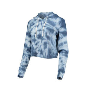 Débardeur à capuche avec logo personnalisé OEM Pull à manches longues décontracté Teinture unie pour l'automne Top court à capuche pour femmes - Product Image 2