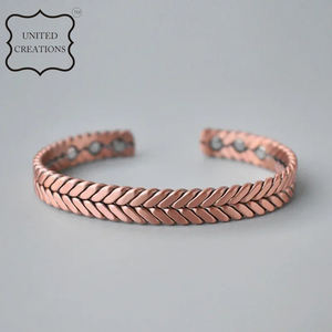 Bracelet en cuivre réglable pour hommes femmes bracelet d'arthrite bracelet de santé magnétique - Product Image 2