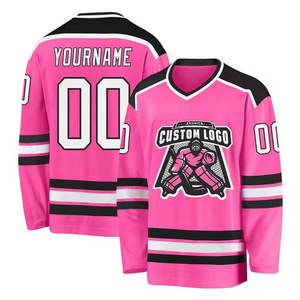 Custom High Quality 100% Polyester Breathable Quick Dry Ice <b>Hockey</b> Jersey Set with Sublimation Printing Custom Logo Team Name - Product Image 3