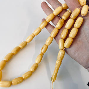 อำพันบอลติกสีเหลืองธรรมชาติ, ลูกประคำอิสลาม, ลูกปัดทรงกระบอก 33 เม็ด - Product Image 2