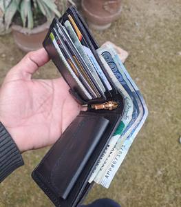 Cartera Corta Vintage de Cuero Genuino Personalizada con Bloqueo RFID para Hombre, Forro de Poliéster, para Uso Diario - Product Image 6