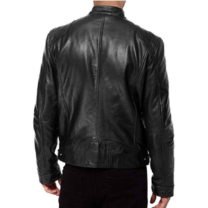 Venta al por mayor de manga larga de secado rápido chaquetas de cuero negro chaquetas de cuero personalizadas de la mejor calidad con nuevo estilo personalizado para los hombres - Product Image 2