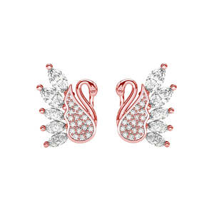 Pendientes de Plata de Ley 925 de Primera Calidad para Mujer, Diseño Moderno con Corte Marquesa, Oro Rosa, Corazón Animal, ¡Compra Ahora! - Product Image 1