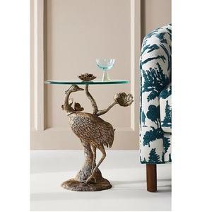 Table d'appoint ronde en métal au design élégant, table basse de qualité antique, taille personnalisée, en aluminium, pour la finition laiton. - Product Image 1