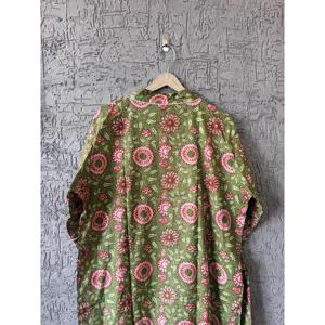 Kimono de Algodón con Estampado Floral, Túnica de Playa Estilo Indio para Traje de Baño - Product Image 5