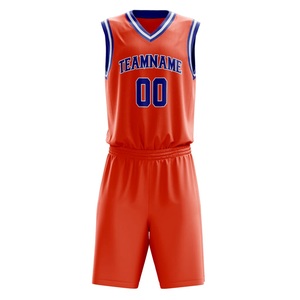 Uniforme de baloncesto de alto rendimiento de secado rápido rojo y azul Trim Sports Jersey y pantalón corto para hombres logotipo personalizado y colores disponibles - Product Image 1