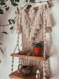 Tenture murale unique en bois faite à la main avec design de tapisserie Mandala, art décoratif spirituel Boho pour maisons et détaillants élégants - Product Image 4