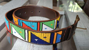 Ceinture en cuir véritable de qualité supérieure, faite sur mesure, avec des perles et des clous, fabricant et exportateur d'Inde, pour femmes et hommes - Product Image 3