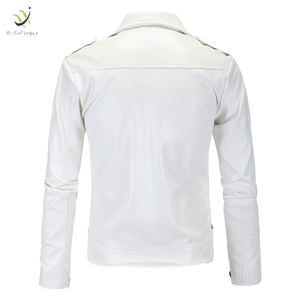 Veste en cuir pour hommes de haute qualité avec logo personnalisé Nouveau design Manches longues Vêtements décontractés en plusieurs couleurs Fermeture à glissière d'hiver - Product Image 4