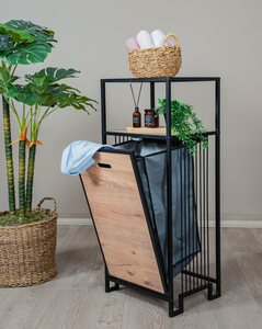 Mueble para ropa sucia, cesto de ropa abatible, organizador de almacenamiento de ropa, clasificador de ropa, mueble de almacenamiento para baño, cesto para ropa sucia - Product Image 2