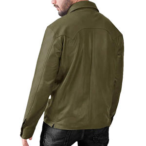 Chemise en cuir à la mode pour hommes sur mesure Chemise en cuir à la mode pour hommes Chemise en cuir coupe décontractée Produit très vendu de haute qualité - Product Image 4