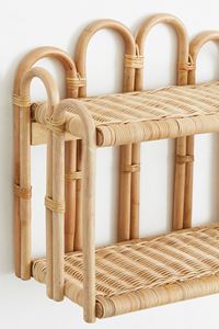 Wholesale Elegant Natural Rattan Wall Shelf Durable Rattan Wall <b>Hanging</b> Shelf for Kids and Nursery Room Decoration - Product Image 5