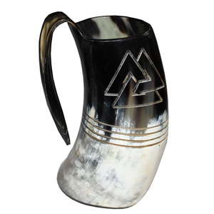 Véritable Viking Verre à Bière en Corne à Boire Naturelle Personnalisable avec Options de Logo pour Vin et Bière - Product Image 2