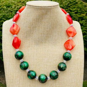 Venta superior collar de resina hecho a mano de alta calidad IGI certificado TAMAÑO DE Color personalizado cuentas multicolores moda mujer - Product Image 2