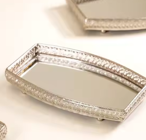 Plateau de service décoratif en aluminium de qualité supérieure, taille personnalisée, utilisation domestique, boissons, organisation miroir, écologique - Product Image 5