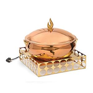 <b>Chafing</b> Dish with Roll Top Lid and Hydraulic Hinges for Soft Closing and <b>Gel</b> Based Burner Container for Heating Purposes - Product Image 5