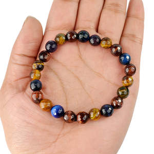 Pulsera de Cristal Facetado de Ojo de Tigre, Gema Natural Curativa para Fuerza y Claridad - Product Image 5