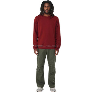 Bella toile 3901 unisexe éponge polaire col rond 100% coton sweat Cardinal hommes manches raglan col rond sweat - Product Image 4