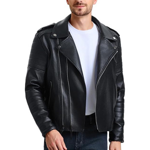 Chaqueta Bomber de Cuero Sintético para Hombre, Corte Holgado, Bolsillos con Cremallera Frontales, Diseño Moderno, Informal, para Fiestas, Ligera, Impermeable, Primavera - Product Image 6