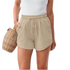 Shorts d'été en tissu éponge personnalisés pour femmes, décontractés, 100 % coton, couleur unie, séchage rapide, imperméables, brodés, avec effet galbant fessier - Product Image 4