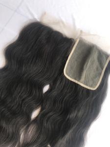 Extensions de Cheveux Humains Vierges Brésiliens Ondulés Naturels de 20 Pouces, Cuticules Alignées 6x6, Transparent, Lace Wave Wefted Bundle DHL - Product Image 3