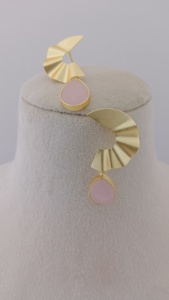 Ensemble de boucles d'oreilles Verdant Eclipse finition or mat radieux Boucles d'oreilles en laiton élégantes Design moderne à la mode pour la création de fêtes - Product Image 5