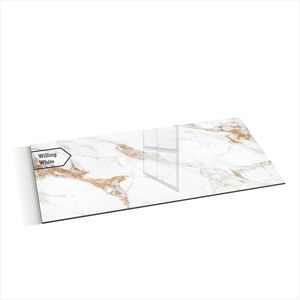 Meilleures ventes Fournisseur direct Carrelage de sol en marbre émaillé poli 600x1200mm Carreaux de porcelaine blancs et dorés du hall du salon Carreaux de porcelaine Carreaux de céramique - Product Image 1