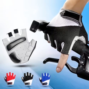 Guantes de Ciclismo de medio dedo Guantes de ciclismo transpirables de cuero para hombres Guantes de ciclismo unisex transpirables para verano - Product Image 5
