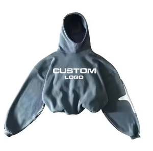 Vente en gros de sweat à capuche court pour femmes streetwear tendance avec logo personnalisé imprimé et col à capuche vêtements courts tricotés pour l'hiver - Product Image 5