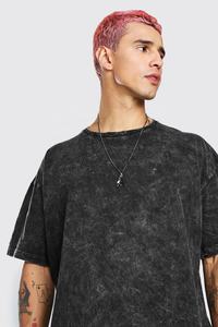 Nueva Camiseta Holgada con Lavado Ácido, Formal, Negra, para Hombre, Ecológica, Transpirable, GEO BROTHERS, Poliéster/Algodón - Product Image 5