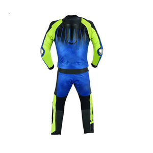 Combinaison de moto en cuir de vachette 100% personnalisée pour hommes vêtements de sport d'équipe de course avec motifs de broderie et d'impression personnalisés meilleur prix - Product Image 3