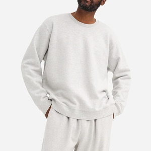 Haute qualité 100% coton 400 GSM French Terry sweat lourd sur mesure surdimensionné sweat à col rond pour hommes - Product Image 6