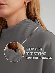Sudadera de mujer de moda para Otoño Invierno Streetwear cuello alto suéter cálido - Product Image 2