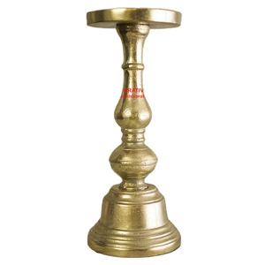 Bougeoir décoratif de Noël en or et écologique Support de pilier en acier inoxydable de haute qualité fait à la main pour la décoration de la maison - Product Image 1