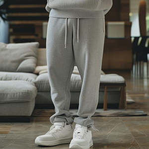 Pantalon de jogging épais 400g pour hommes et femmes Pantalon de sport unisexe à taille haute avec cordon de serrage, coupe ample, design personnalisé - Product Image 3