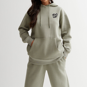 Nueva llegada moda mujer sudaderas con capucha mujer manga larga con bolsillos Henley pulóver sudaderas con capucha Tops para damas - Product Image 2