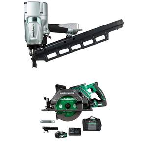 Kit de scie circulaire pneumatique sans fil à poignée arrière, cloueur de charpente, y compris cloueur à bobine, cloueur à pointes, en aluminium, OEM, décoratif - Product Image 1