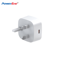 Chargeur mural USB-C 20W PD à charge rapide, prise UK, ignifuge, pour ordinateurs portables et téléphones mobiles Android, directement de l'usine