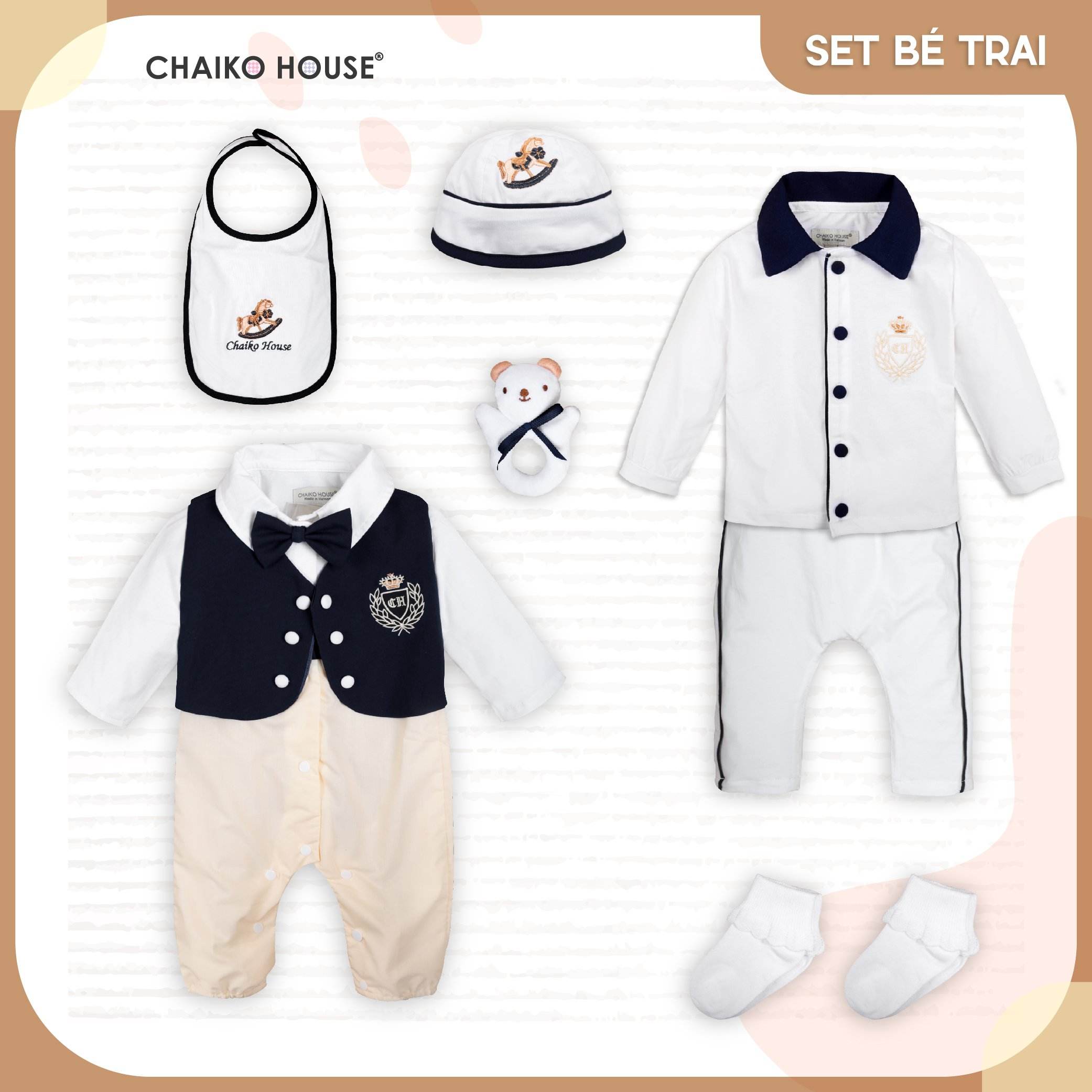 สีขาว-สีน้ำเงินเข้ม