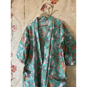 Bata de algodón ligera, suave, estampada, estilo bohemio, para spa, kimono suave, tops de ocio - Product Image 2