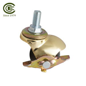 Rueda giratoria de bloqueo de bola de muebles de madera con acabado antiguo Chapado en latón - Product Image 4